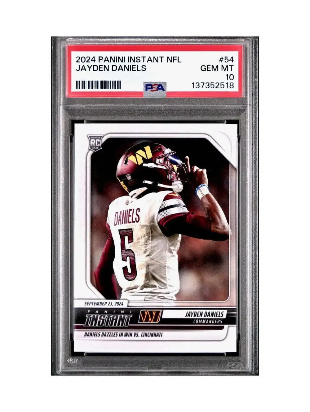 Jayden Daniels Rookie 2024 Panini Instant NFL #54 PSA 10 Gem Mint